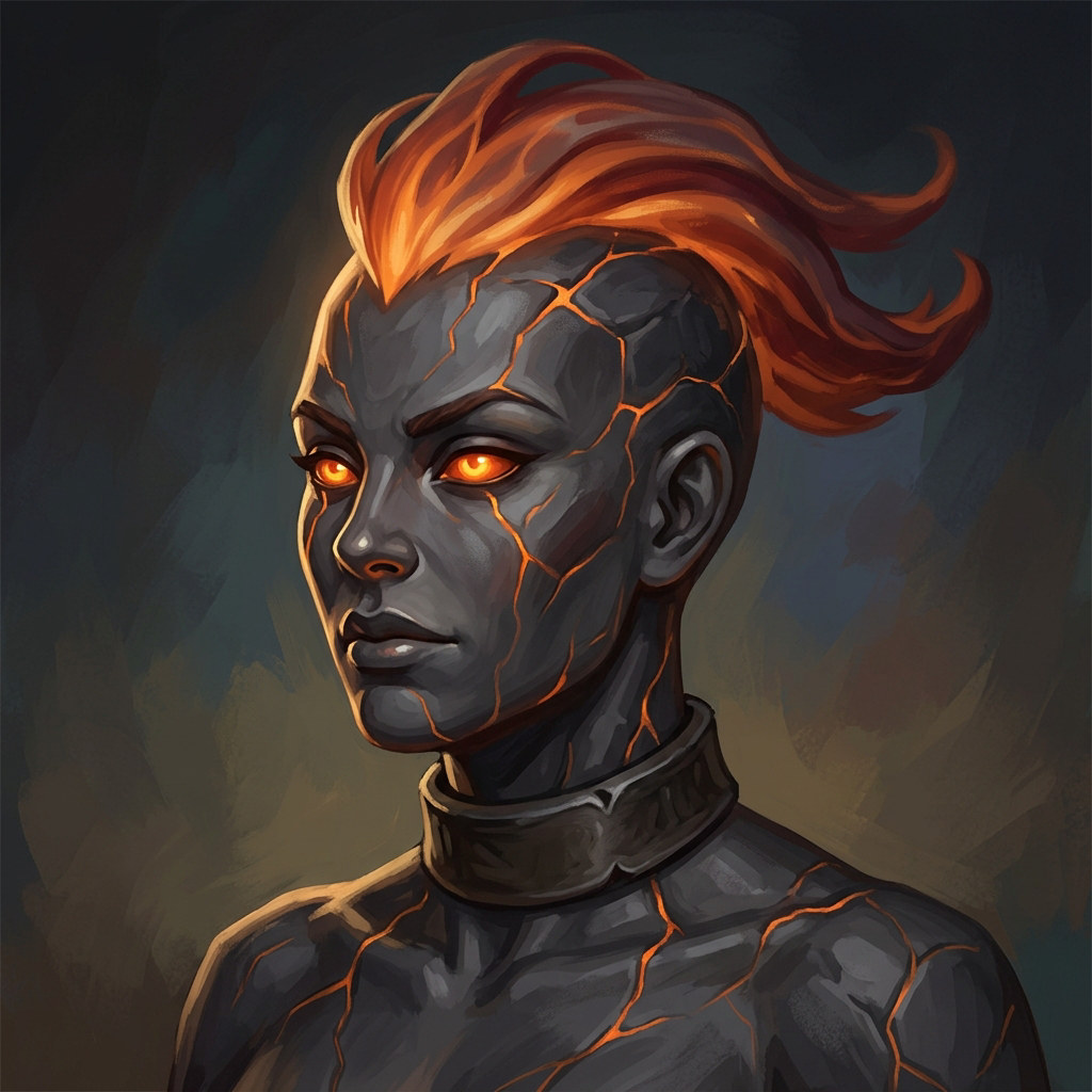 Original painted portrait of a female Ironborn character (concept art)