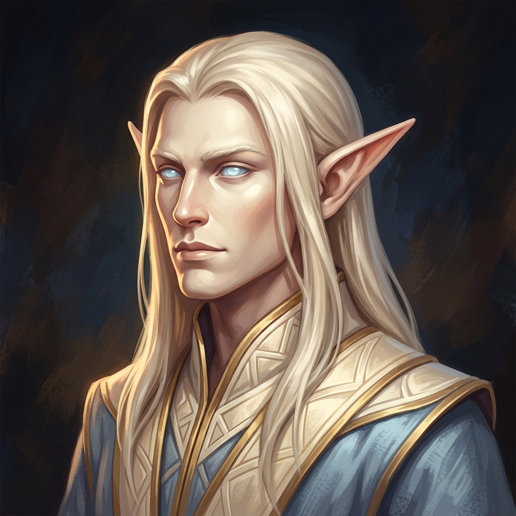 Original painted portrait of a male Veilborn character (concept art)
