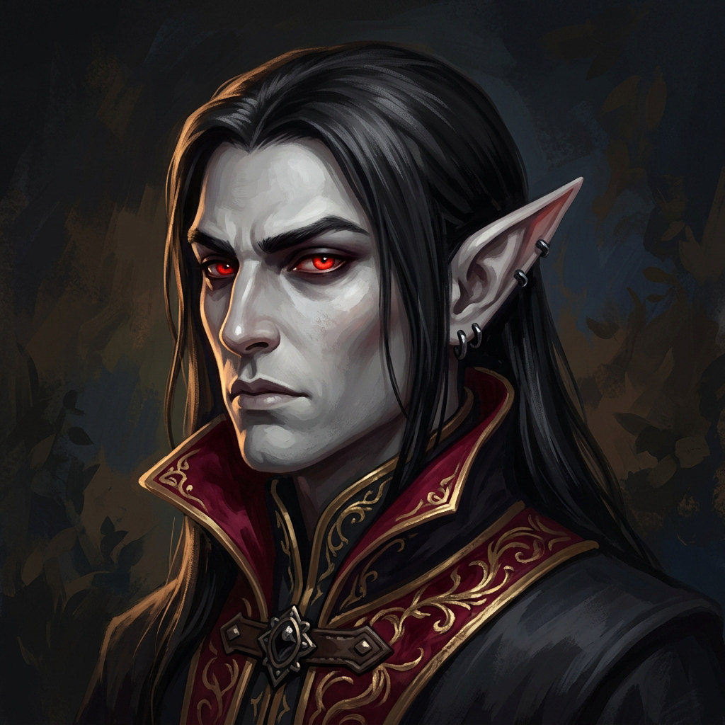 Original painted portrait of a male Duskbound character (concept art)