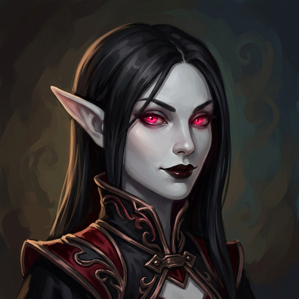 Original painted portrait of a female Duskbound character (concept art)
