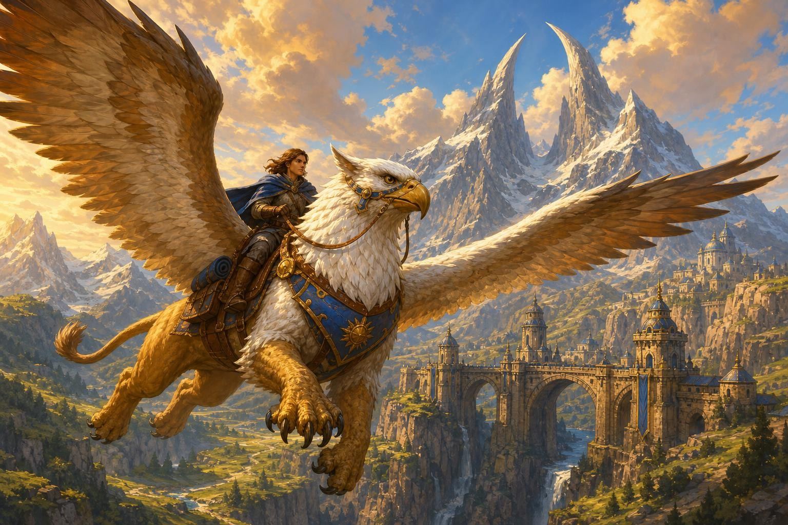Covenant griffin over the Whitecrown Peaks (concept art)